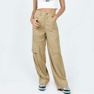 Princess Polly SZ 4 CITY LOOP CORD PANTS BEIGE